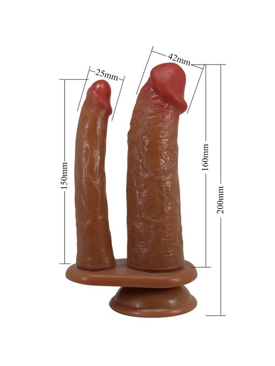 Pretty Love Goran - Realistic Double Dildo in Mulatto Silicone