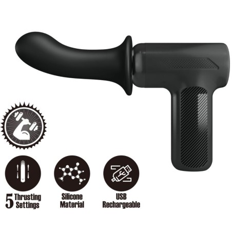 Pretty Love Dj Doctor - Pistola per Massaggi con Dildo 12 Cm Nero