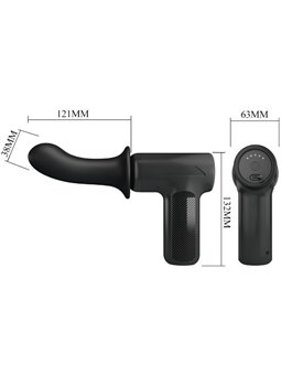 Pretty Love Dj Doctor - Pistola per Massaggi con Dildo 12 Cm Nero