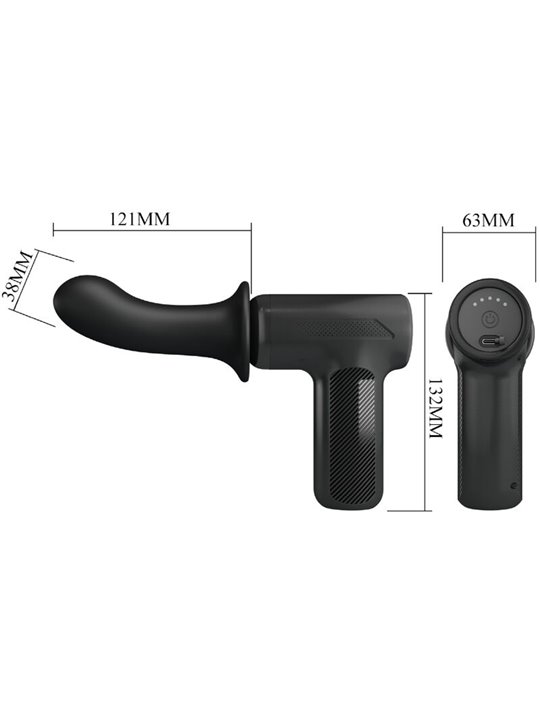 Pretty Love Dj Doctor - Pistola per Massaggi con Dildo 12 Cm Nero