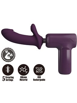 Pretty Love Dj Scholar - Pistola per Massaggi con Dildo 10 Cm Viola