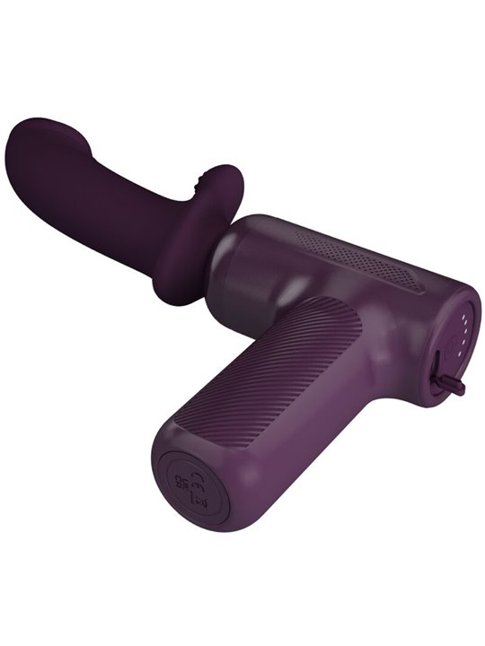 Pretty Love Dj Scholar - Massage Gun with 10cm Dildo Purple