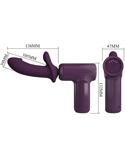 Pretty Love Dj Scholar - Pistola per Massaggi con Dildo 10 Cm Viola