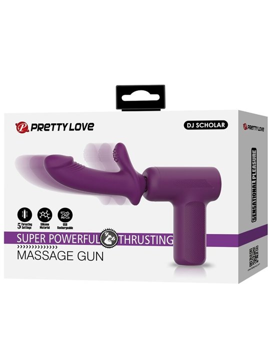 Pretty Love Dj Scholar - Massage Gun with 10cm Dildo Purple