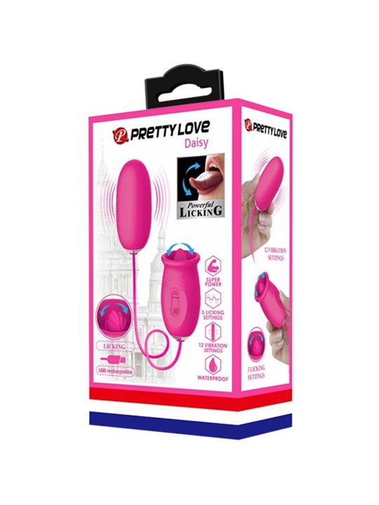 Pretty Love Daisy - Ovetto Vibrante a Forma di Rosa con Lingua Stimolante
