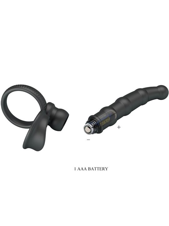 Pretty Love Tatum - Vibrating Cock Ring with Anal Plug Black