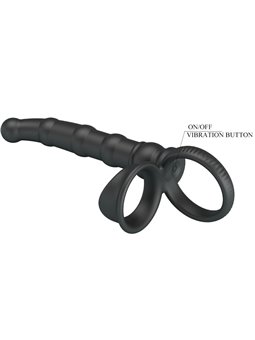 Pretty Love Tatum - Vibrating Cock Ring with Anal Plug Black