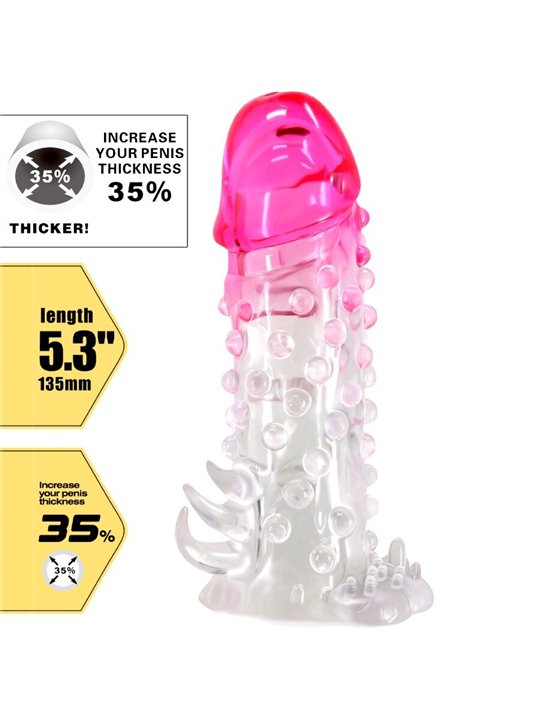 Pretty Love Wilford - Guaina Fallica in Silicone Rosa con Scanalature