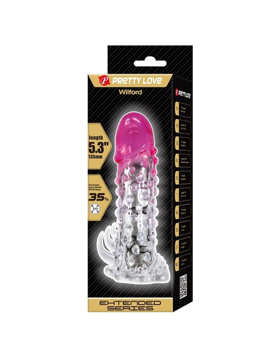 Pretty Love Wilford - Guaina Fallica in Silicone Rosa con Scanalature