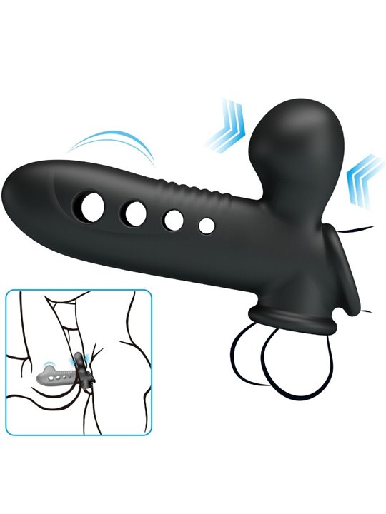 Pretty Love Crane - Guaina Fallica in Silicone Nero con Airbag