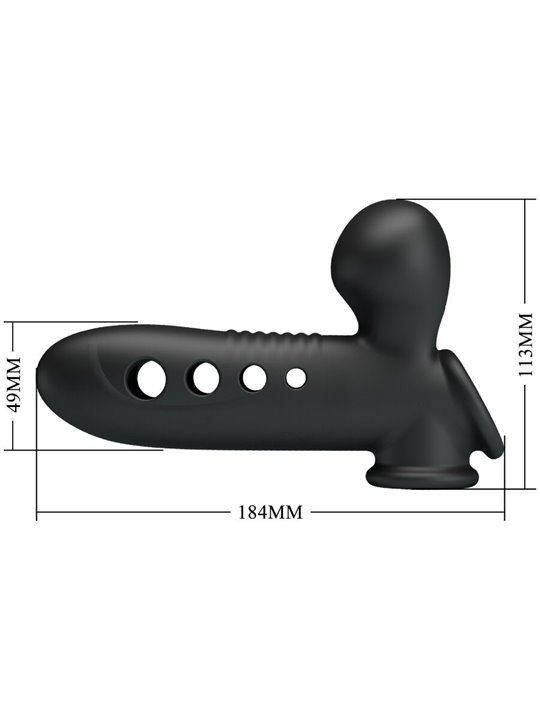 Pretty Love Crane - Guaina Fallica in Silicone Nero con Airbag