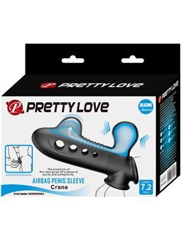 Pretty Love Crane - Guaina Fallica in Silicone Nero con Airbag