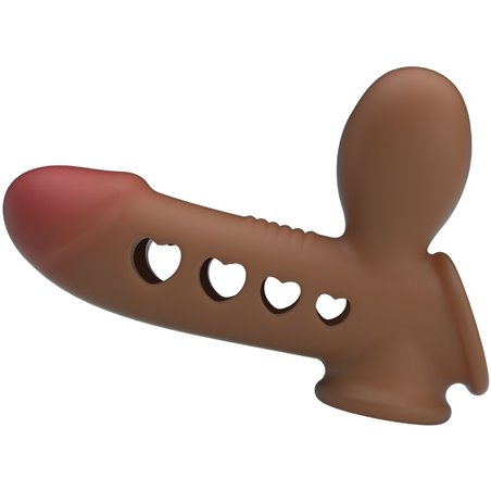 Pretty Love Tyronn - Guaina Fallica in Silicone Marrone con Airbag