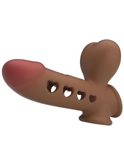 Pretty Love Tyronn - Guaina Fallica in Silicone Marrone con Airbag
