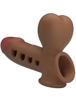 Pretty Love Tyronn - Guaina Fallica in Silicone Marrone con Airbag