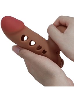 Pretty Love Tyronn - Guaina Fallica in Silicone Marrone con Airbag