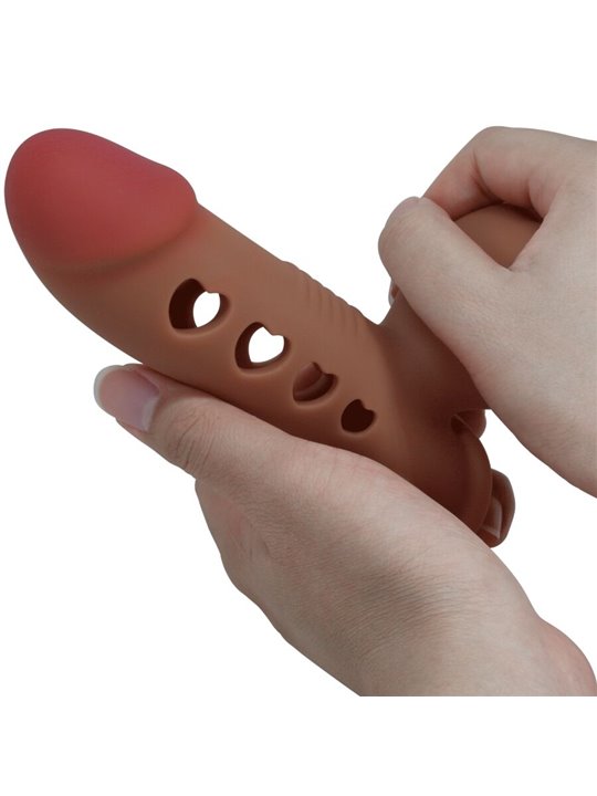 Pretty Love Tyronn - Guaina Fallica in Silicone Marrone con Airbag