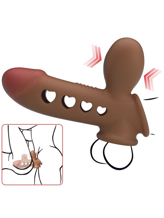 Pretty Love Tyronn - Guaina Fallica in Silicone Marrone con Airbag