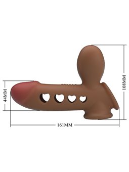Pretty Love Tyronn - Guaina Fallica in Silicone Marrone con Airbag