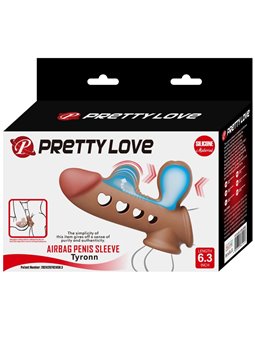 Pretty Love Tyronn - Guaina Fallica in Silicone Marrone con Airbag