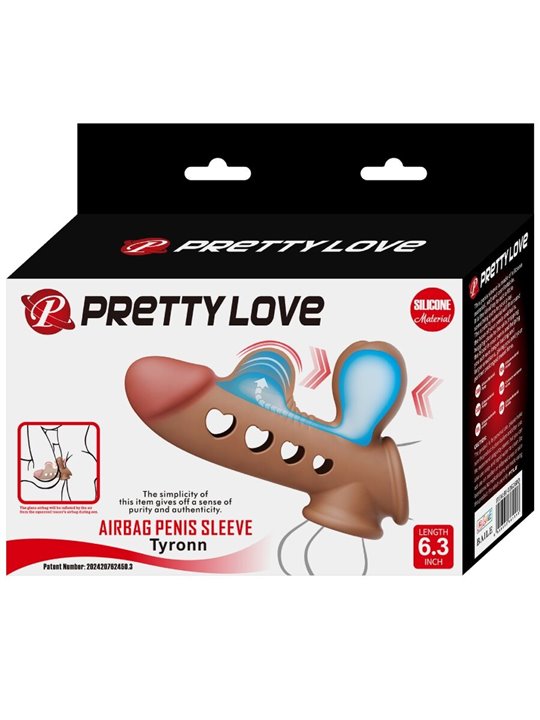 Pretty Love Tyronn - Guaina Fallica in Silicone Marrone con Airbag