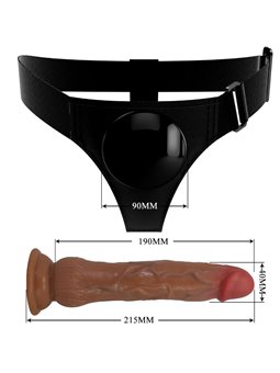 Pretty Love Kyton - Strap-On con Dildo 19 Cm Mulatto e Squirting
