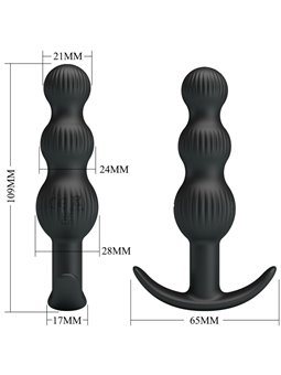 Pretty Love Sidney - Black Silicone Anal Vibrator 10 Modes