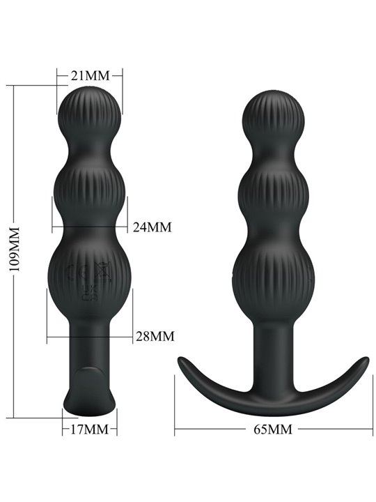 Pretty Love Sidney - Vibratore Anale in Silicone 10 Vibrazioni Nero