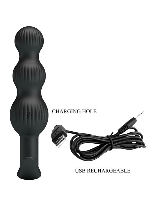 Pretty Love Sidney - Vibratore Anale in Silicone 10 Vibrazioni Nero