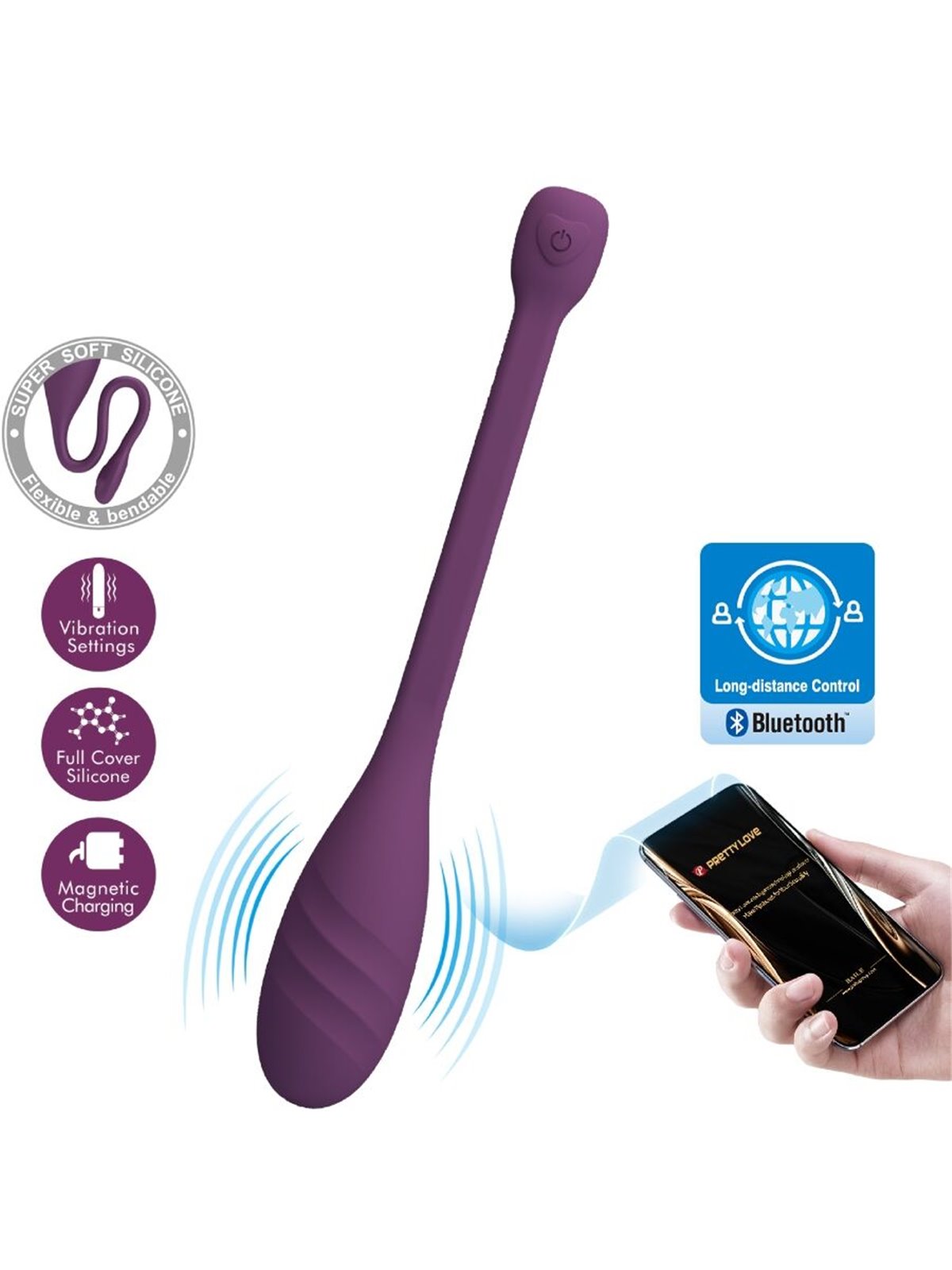 Pretty Love Leviathan - Purple Silicone App-Controlled Egg