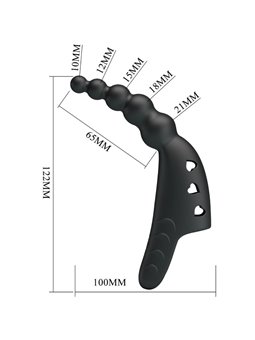 Pretty Love Jordin - Vibratore da Dito in Silicone 10 Vibrazioni Nero