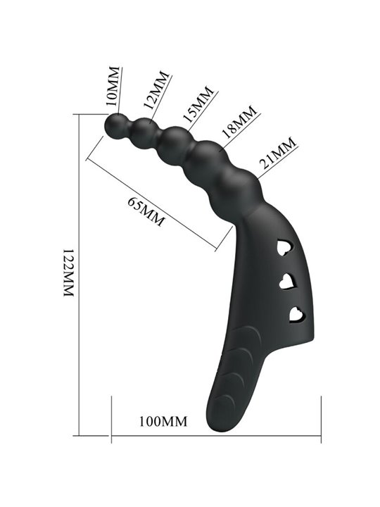 Pretty Love Jordin - Black Silicone Finger Vibrator 10 Modes