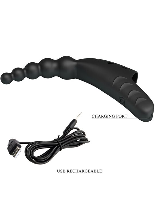 Pretty Love Jordin - Black Silicone Finger Vibrator 10 Modes