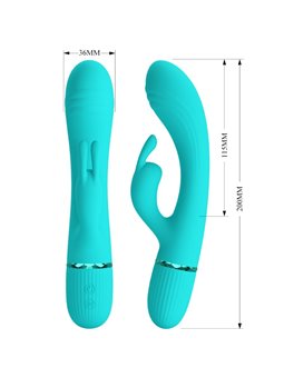 Pretty Love Scocco - Vibratore Rabbit in Silicone Verde 10 Vibrazioni