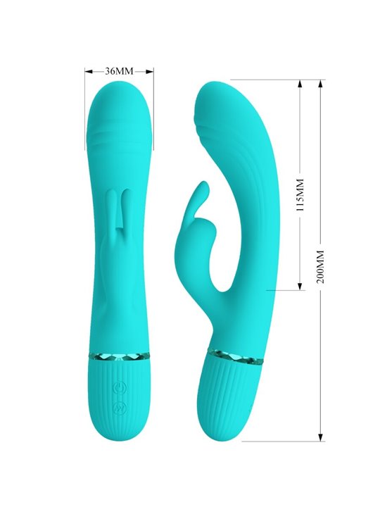 Pretty Love Scocco - Green Silicone Rabbit Vibrator 10 Modes