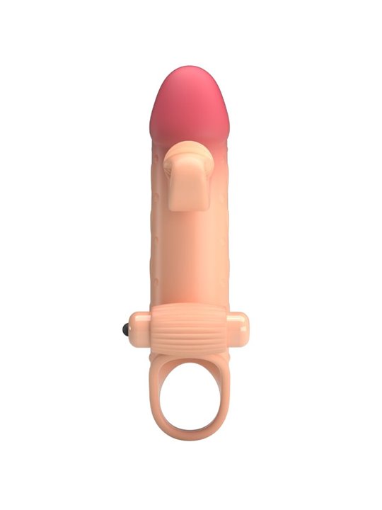 Romance - Guaina Fallica Vibrante in Silicone Beige con Stimolatore