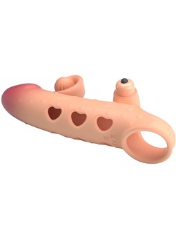 Romance - Guaina Fallica Vibrante in Silicone Beige con Stimolatore