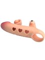 Romance - Beige Vibrating Silicone Penis Sleeve with Stimulator