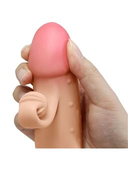 Romance - Guaina Fallica Vibrante in Silicone Beige con Stimolatore
