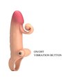 Romance - Beige Vibrating Silicone Penis Sleeve with Stimulator