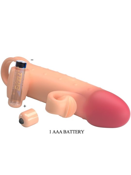 Romance - Guaina Fallica Vibrante in Silicone Beige con Stimolatore