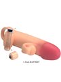 Romance - Beige Vibrating Silicone Penis Sleeve with Stimulator