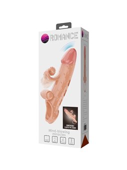 Romance - Guaina Fallica Vibrante in Silicone Beige con Stimolatore