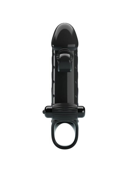 Romance - Guaina Fallica Vibrante in Silicone Nero con Stimolatore