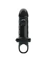 Romance - Black Vibrating Silicone Penis Sleeve with Stimulator