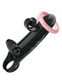 Romance - Black Vibrating Silicone Penis Sleeve with Stimulator