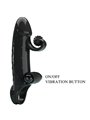 Romance - Black Vibrating Silicone Penis Sleeve with Stimulator