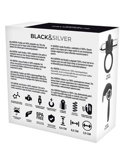 Black&Silver Burton - Anello Fallico Rabbit 10 Modalità di Vibrazione - Argento