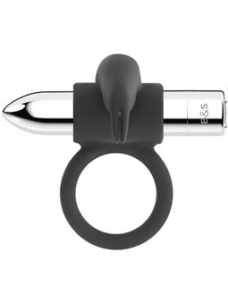 Black&Silver Burton - Anello Fallico Rabbit 10 Modalità di Vibrazione - Argento