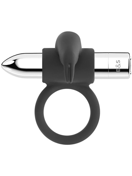 Black&Silver Burton - Anello Fallico Rabbit 10 Modalità di Vibrazione - Argento